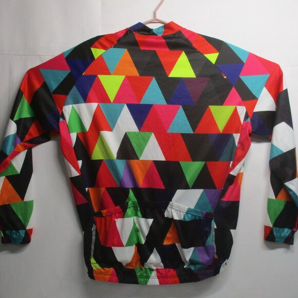 WOSAWE Men's Multi-Color Cycling Jersey Size XXL/2XL Long Sleeve Full Zip - Picture 5 of 12